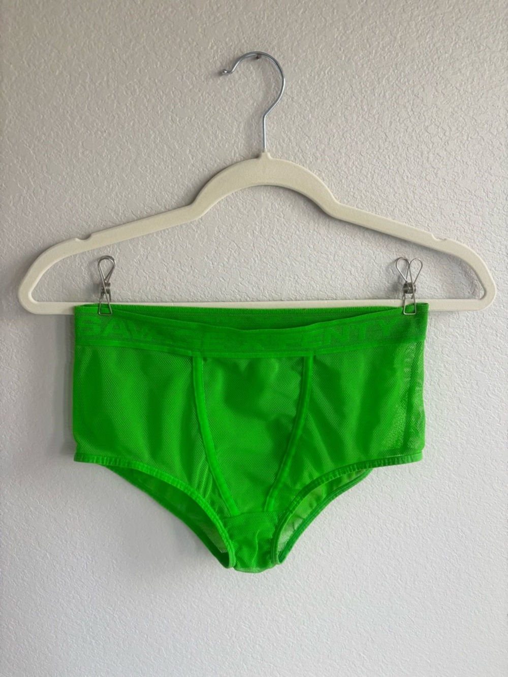 Savage X Fenty Neon Green Mesh Boy-short Underwear